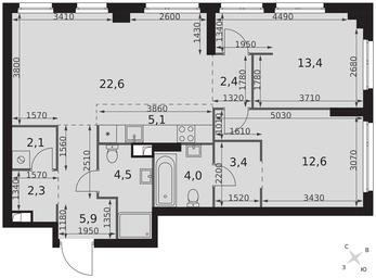 3-BD Apartment Sale, 78.3平方米 at Sydney City, Shenogina Street, 2, Moscow, Russia #2 3-BD Apartment Sale, 78.3平方米 at Sydney City, Shenogina Street, 2, Moscow, Russia #2