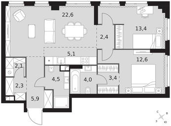 3-BD Apartment Sale, 78.3平方米 at Sydney City, Shenogina Street, 2, Moscow, Russia #3 3-BD Apartment Sale, 78.3平方米 at Sydney City, Shenogina Street, 2, Moscow, Russia #3
