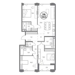 4-BD Apartment Sale, 124.3 sq. m. at Monblan, Shlyuzovaya Embankment, 2/1с1, Moscow, Russia #3 4-BD Apartment Sale, 124.3 sq. m. at Monblan, Shlyuzovaya Embankment, 2/1с1, Moscow, Russia #3