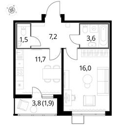 1-BD Apartment Sale, 41.9 sq. m. at Pervyi Lermontovskiy, zhiloy kompleks 1-y Lermontovskiy, Lyubertsy, Moscow Region, Russia #3