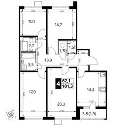 4-BD Apartment Sale, 101平方米 at Pervyi Lermontovskiy, zhiloy kompleks 1-y Lermontovskiy, Lyubertsy, Moscow Region, Russia #2 4-BD Apartment Sale, 101平方米 at Pervyi Lermontovskiy, zhiloy kompleks 1-y Lermontovskiy, Lyubertsy, Moscow Region, Russia #2