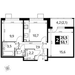2-BD Apartment Sale, 53.1 sq. m. at Pervyi Lermontovskiy, zhiloy kompleks 1-y Lermontovskiy, Lyubertsy, Moscow Region, Russia #2 2-BD Apartment Sale, 53.1 sq. m. at Pervyi Lermontovskiy, zhiloy kompleks 1-y Lermontovskiy, Lyubertsy, Moscow Region, Russia #2