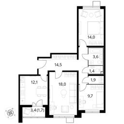 3-BD Apartment Sale, 76.9 sq. m. at Pervyi Lermontovskiy, zhiloy kompleks 1-y Lermontovskiy, Lyubertsy, Moscow Region, Russia #3 3-BD Apartment Sale, 76.9 sq. m. at Pervyi Lermontovskiy, zhiloy kompleks 1-y Lermontovskiy, Lyubertsy, Moscow Region, Russia #3