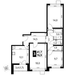 3-BD Apartment Sale, 76.9 sq. m. at Pervyi Lermontovskiy, zhiloy kompleks 1-y Lermontovskiy, Lyubertsy, Moscow Region, Russia #2 3-BD Apartment Sale, 76.9 sq. m. at Pervyi Lermontovskiy, zhiloy kompleks 1-y Lermontovskiy, Lyubertsy, Moscow Region, Russia #2