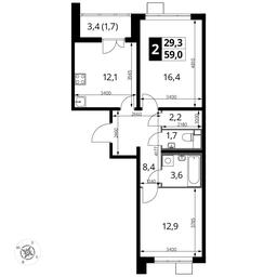 2-BD Apartment Sale, 58.8 sq. m. at Pervyi Lermontovskiy, zhiloy kompleks 1-y Lermontovskiy, Lyubertsy, Moscow Region, Russia #2 2-BD Apartment Sale, 58.8 sq. m. at Pervyi Lermontovskiy, zhiloy kompleks 1-y Lermontovskiy, Lyubertsy, Moscow Region, Russia #2