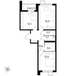 2-BD Apartment Sale, 58.8 sq. m. at Pervyi Lermontovskiy, zhiloy kompleks 1-y Lermontovskiy, Lyubertsy, Moscow Region, Russia #3 2-BD Apartment Sale, 58.8 sq. m. at Pervyi Lermontovskiy, zhiloy kompleks 1-y Lermontovskiy, Lyubertsy, Moscow Region, Russia #3