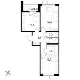 2-BD Apartment Sale, 59.3平方米 at Pervyi Lermontovskiy, zhiloy kompleks 1-y Lermontovskiy, Lyubertsy, Moscow Region, Russia #3 2-BD Apartment Sale, 59.3平方米 at Pervyi Lermontovskiy, zhiloy kompleks 1-y Lermontovskiy, Lyubertsy, Moscow Region, Russia #3