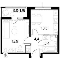 1-BD Apartment Sale, 34.2 sq. m. at Pervyi Lermontovskiy, zhiloy kompleks 1-y Lermontovskiy, Lyubertsy, Moscow Region, Russia #3 1-BD Apartment Sale, 34.2 sq. m. at Pervyi Lermontovskiy, zhiloy kompleks 1-y Lermontovskiy, Lyubertsy, Moscow Region, Russia #3