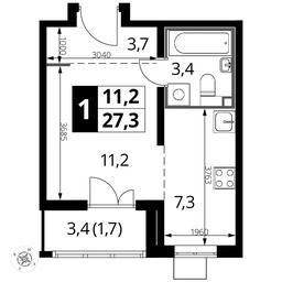 Apartment Sale, 27.4平方米 at Pervyi Lermontovskiy, zhiloy kompleks 1-y Lermontovskiy, Lyubertsy, Moscow Region, Russia #2 Apartment Sale, 27.4平方米 at Pervyi Lermontovskiy, zhiloy kompleks 1-y Lermontovskiy, Lyubertsy, Moscow Region, Russia #2