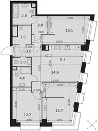 4-BD Apartment Sale, 91.1 sq. m. at Sydney City, Shenogina Street, 2, Moscow, Russia #4