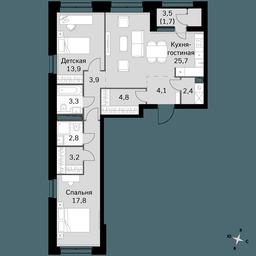 2-BD Apartment Sale, 83.6平方米 at Sky Garden, Stroitelny Drive, 9с6, Moscow, Russia #2 2-BD Apartment Sale, 83.6平方米 at Sky Garden, Stroitelny Drive, 9с6, Moscow, Russia #2