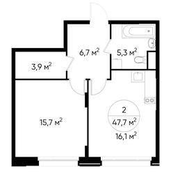 Apartment Sale, 47.7 sq. m. at Peredelkino Blizhnee, Korneya Chukovskogo Street, 1, Vnukovskoye Settlement, Moscow, Russia #2 Apartment Sale, 47.7 sq. m. at Peredelkino Blizhnee, Korneya Chukovskogo Street, 1, Vnukovskoye Settlement, Moscow, Russia #2