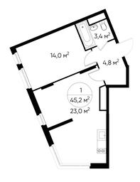 Apartment Sale, 45.2 sq. m. at Peredelkino Blizhnee, Korneya Chukovskogo Street, 1, Vnukovskoye Settlement, Moscow, Russia #2 Apartment Sale, 45.2 sq. m. at Peredelkino Blizhnee, Korneya Chukovskogo Street, 1, Vnukovskoye Settlement, Moscow, Russia #2