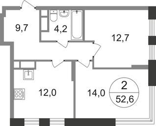 2-BD Apartment Sale, 52.6 sq. m. at Peredelkino Blizhnee, Korneya Chukovskogo Street, 1, Vnukovskoye Settlement, Moscow, Russia #2 2-BD Apartment Sale, 52.6 sq. m. at Peredelkino Blizhnee, Korneya Chukovskogo Street, 1, Vnukovskoye Settlement, Moscow, Russia #2