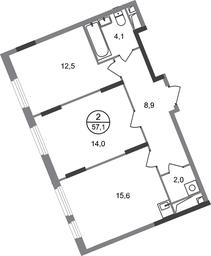2-BD Apartment Sale, 57.1 sq. m. at Peredelkino Blizhnee, Korneya Chukovskogo Street, 1, Vnukovskoye Settlement, Moscow, Russia #2 2-BD Apartment Sale, 57.1 sq. m. at Peredelkino Blizhnee, Korneya Chukovskogo Street, 1, Vnukovskoye Settlement, Moscow, Russia #2