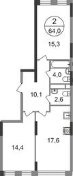 2-BD Apartment Sale, 64 sq. m. at Peredelkino Blizhnee, Korneya Chukovskogo Street, 1, Vnukovskoye Settlement, Moscow, Russia #2 2-BD Apartment Sale, 64 sq. m. at Peredelkino Blizhnee, Korneya Chukovskogo Street, 1, Vnukovskoye Settlement, Moscow, Russia #2
