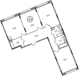 3-BD Apartment Sale, 77.8 sq. m. at Peredelkino Blizhnee, Korneya Chukovskogo Street, 1, Vnukovskoye Settlement, Moscow, Russia #2 3-BD Apartment Sale, 77.8 sq. m. at Peredelkino Blizhnee, Korneya Chukovskogo Street, 1, Vnukovskoye Settlement, Moscow, Russia #2