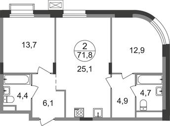 2-BD Apartment Sale, 71.8 sq. m. at Rezidentsii Skolkovo, Kashtanovaya ulitsa, 1, rabochiy posyolok Zarechye, Odintsovskiy City District, Moscow Region, Russia #2 2-BD Apartment Sale, 71.8 sq. m. at Rezidentsii Skolkovo, Kashtanovaya ulitsa, 1, rabochiy posyolok Zarechye, Odintsovskiy City District, Moscow Region, Russia #2