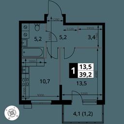 1-BD Apartment Sale, 39.2 sq. m. at 1 Izmajlovskij, Montazhnaya Street, 8с13, Moscow, Russia #4