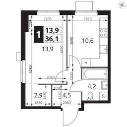 1-BD Apartment Sale, 36.1 sq. m. at 1 Izmajlovskij, Montazhnaya Street, 8с13, Moscow, Russia #2 1-BD Apartment Sale, 36.1 sq. m. at 1 Izmajlovskij, Montazhnaya Street, 8с13, Moscow, Russia #2