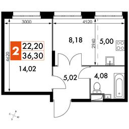 2-BD Apartment Sale, 36.3 sq. m. at Dvizhenie. Govorovo, Центральная улица, 47, деревня Говорово, поселение Московский, Москва, Россия #2