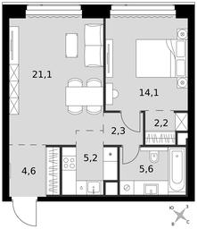 2-BD Apartment Sale, 55.1 sq. m. at Amber City, 3rd Khoroshyovsky Drive, 3А, Moscow, Russia #3 2-BD Apartment Sale, 55.1 sq. m. at Amber City, 3rd Khoroshyovsky Drive, 3А, Moscow, Russia #3