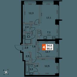 4-BD Apartment Sale, 86平方米 at Amber City, 3rd Khoroshyovsky Drive, 3А, Moscow, Russia #2