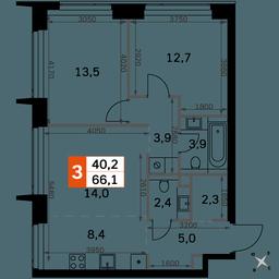 3-BD Apartment Sale, 66.1 sq. m. at Amber City, 3rd Khoroshyovsky Drive, 3А, Moscow, Russia #2 3-BD Apartment Sale, 66.1 sq. m. at Amber City, 3rd Khoroshyovsky Drive, 3А, Moscow, Russia #2