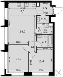 3-BD Apartment Sale, 70.1 sq. m. at Amber City, 3rd Khoroshyovsky Drive, 3А, Moscow, Russia #4