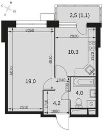 1-BD Apartment Sale, 38.6 sq. m. at Datskiy Kvartal, Datskiy Kvartal Residential Complex, posyolok Nagornoye, Mytishi Urban District, Moscow Region, Russia #4