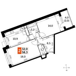 2-BD Apartment Sale, 58.1 sq. m. at Datskiy Kvartal, Datskiy Kvartal Residential Complex, posyolok Nagornoye, Mytishi Urban District, Moscow Region, Russia #2 2-BD Apartment Sale, 58.1 sq. m. at Datskiy Kvartal, Datskiy Kvartal Residential Complex, posyolok Nagornoye, Mytishi Urban District, Moscow Region, Russia #2