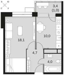 1-BD Apartment Sale, 37.8 sq. m. at Datskiy Kvartal, Datskiy Kvartal Residential Complex, posyolok Nagornoye, Mytishi Urban District, Moscow Region, Russia #3 1-BD Apartment Sale, 37.8 sq. m. at Datskiy Kvartal, Datskiy Kvartal Residential Complex, posyolok Nagornoye, Mytishi Urban District, Moscow Region, Russia #3