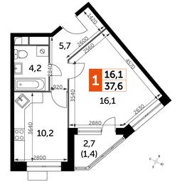 1-BD Apartment Sale, 38.4 sq. m. at Datskiy Kvartal, Datskiy Kvartal Residential Complex, posyolok Nagornoye, Mytishi Urban District, Moscow Region, Russia #2 1-BD Apartment Sale, 38.4 sq. m. at Datskiy Kvartal, Datskiy Kvartal Residential Complex, posyolok Nagornoye, Mytishi Urban District, Moscow Region, Russia #2