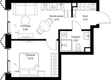 1-BD Apartment Sale, 34.8平方米 at SET, Vereyskaya Street, Moscow, Russia #2