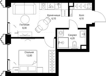 1-BD Apartment Sale, 34.7平方米 at SET, Vereyskaya Street, Moscow, Russia #2
