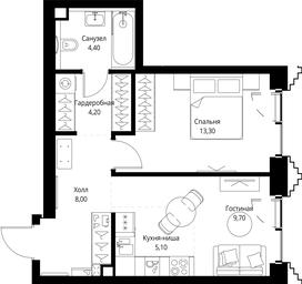 1-BD Apartment Sale, 44.7 sq. m. at SET, Vereyskaya Street, Moscow, Russia #4