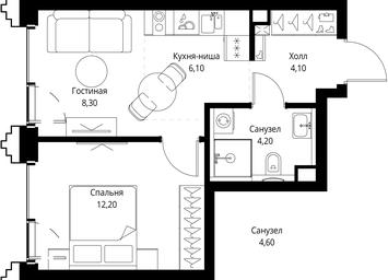 1-BD Apartment Sale, 34.9 sq. m. at SET, Vereyskaya Street, Moscow, Russia #2 1-BD Apartment Sale, 34.9 sq. m. at SET, Vereyskaya Street, Moscow, Russia #2