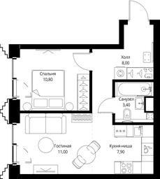 1-BD Apartment Sale, 41.1平方米 at SET, Vereyskaya Street, Moscow, Russia #2 1-BD Apartment Sale, 41.1平方米 at SET, Vereyskaya Street, Moscow, Russia #2