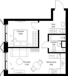 1-BD Apartment Sale, 41.3平方米 at SET, Vereyskaya Street, Moscow, Russia #2