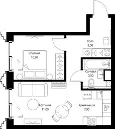 1-BD Apartment Sale, 41.2平方米 at SET, Vereyskaya Street, Moscow, Russia #2 1-BD Apartment Sale, 41.2平方米 at SET, Vereyskaya Street, Moscow, Russia #2
