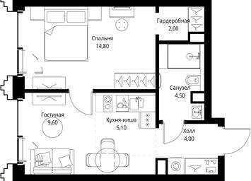1-BD Apartment Sale, 40平方米 at SET, Vereyskaya Street, Moscow, Russia #4