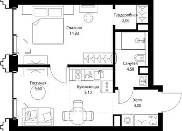 1-BD Apartment Sale, 40平方米 at SET, Vereyskaya Street, Moscow, Russia #3