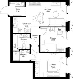 2-BD Apartment Sale, 55.4 sq. m. at SET, Vereyskaya Street, Moscow, Russia #3 2-BD Apartment Sale, 55.4 sq. m. at SET, Vereyskaya Street, Moscow, Russia #3