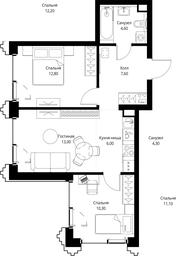 Продажа 2-комн. квартиры, 54,3 м² в ЖК «SET (Сет)», Верейская улица, Москва, Россия #3 Продажа 2-комн. квартиры, 54,3 м² в ЖК «SET (Сет)», Верейская улица, Москва, Россия #3