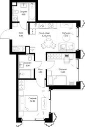 2-BD Apartment Sale, 53.7 sq. m. at SET, Vereyskaya Street, Moscow, Russia #2 2-BD Apartment Sale, 53.7 sq. m. at SET, Vereyskaya Street, Moscow, Russia #2