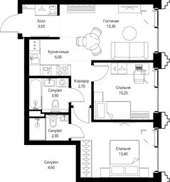 2-BD Apartment Sale, 55.9 sq. m. at SET, Vereyskaya Street, Moscow, Russia #2 2-BD Apartment Sale, 55.9 sq. m. at SET, Vereyskaya Street, Moscow, Russia #2