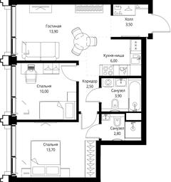 2-BD Apartment Sale, 56.3 sq. m. at SET, Vereyskaya Street, Moscow, Russia #3 2-BD Apartment Sale, 56.3 sq. m. at SET, Vereyskaya Street, Moscow, Russia #3