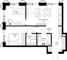 2-BD Apartment Sale, 61 sq. m. at SET, Vereyskaya Street, Moscow, Russia #3 2-BD Apartment Sale, 61 sq. m. at SET, Vereyskaya Street, Moscow, Russia #3
