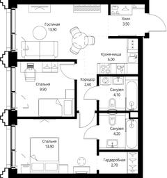 2-BD Apartment Sale, 60.8 sq. m. at SET, Vereyskaya Street, Moscow, Russia #3 2-BD Apartment Sale, 60.8 sq. m. at SET, Vereyskaya Street, Moscow, Russia #3