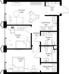2-BD Apartment Sale, 61.1 sq. m. at SET, Vereyskaya Street, Moscow, Russia #3 2-BD Apartment Sale, 61.1 sq. m. at SET, Vereyskaya Street, Moscow, Russia #3